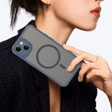 Husa pentru iPhone 13, Techsuit HaloFrost II MagSafe, bleumarin
