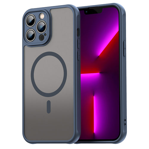 Husa pentru iPhone 13 Pro Max, Techsuit HaloFrost II MagSafe, bleumarin