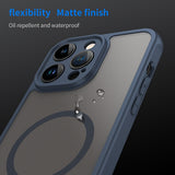 Husa pentru iPhone 14 Pro, Techsuit HaloFrost II MagSafe, bleumarin