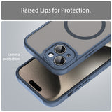 Husa pentru iPhone 15, Techsuit HaloFrost II MagSafe, bleumarin