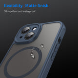 Husa pentru iPhone 15 Plus, Techsuit HaloFrost II MagSafe, bleumarin