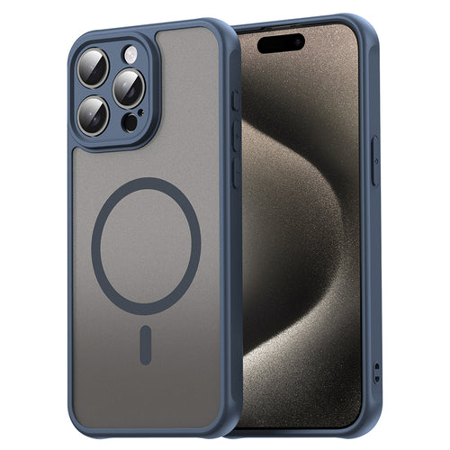 Husa pentru iPhone 15 Pro Max, Techsuit HaloFrost II MagSafe, bleumarin