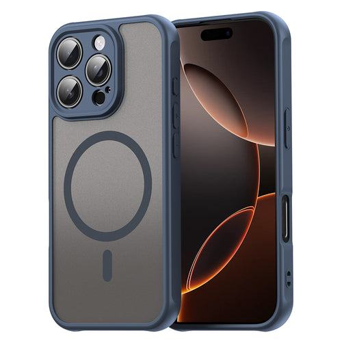 Husa pentru iPhone 16 Pro, Techsuit HaloFrost II MagSafe, bleumarin
