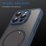 Husa pentru iPhone 16 Pro, Techsuit HaloFrost II MagSafe, bleumarin