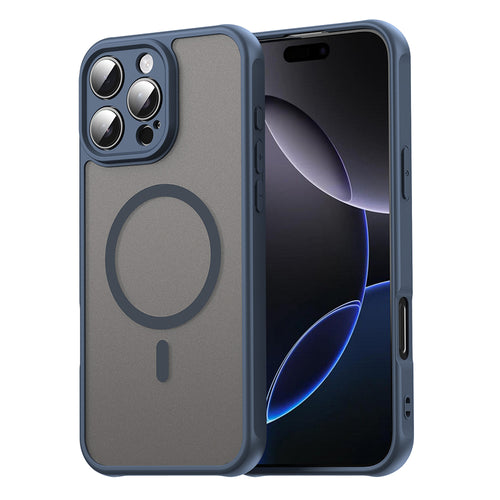 Husa pentru iPhone 16 Pro Max, Techsuit HaloFrost II MagSafe, bleumarin