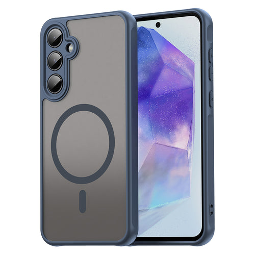 Husa pentru Samsung Galaxy A55 5G, Techsuit HaloFrost II MagSafe, bleumarin