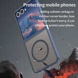 Husa pentru Samsung Galaxy Z Flip7, Techsuit HaloFrost II MagSafe, bleumarin