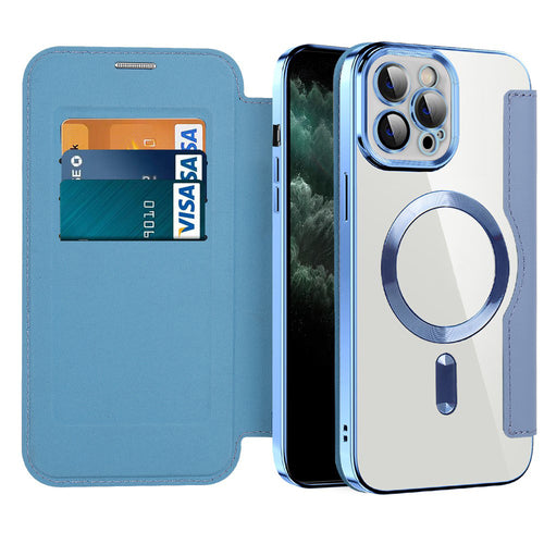 Husa pentru iPhone 11 Pro Max, Techsuit SmartMag Book Case, bleu