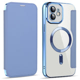Husa pentru iPhone 12, Techsuit SmartMag Book Case, bleu