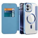 Husa pentru iPhone 12, Techsuit SmartMag Book Case, bleu