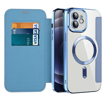 Husa pentru iPhone 12, Techsuit SmartMag Book Case, bleu