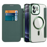 Husa pentru iPhone 12, Techsuit SmartMag Book Case, albastru