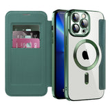 Husa pentru iPhone 13 Pro Max, Techsuit SmartMag Book Case, albastru