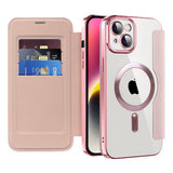 Husa pentru iPhone 14 Plus, Techsuit SmartMag Book Case, albastru