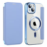 Husa pentru iPhone 14 Plus, Techsuit SmartMag Book Case, bleu
