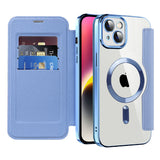 Husa pentru iPhone 14 Plus, Techsuit SmartMag Book Case, bleu