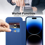 Husa pentru iPhone 14 Pro Max, Techsuit SmartMag Book Case, albastru