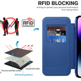 Husa pentru iPhone 14 Pro Max, Techsuit SmartMag Book Case, albastru