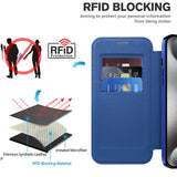 Husa pentru iPhone 15 Pro, Techsuit SmartMag Book Case, albastru