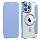 Husa pentru iPhone 15 Pro, Techsuit SmartMag Book Case, bleu