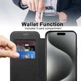 Husa pentru iPhone 15 Pro Max, Techsuit SmartMag Book Case, albastru