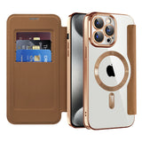 Husa pentru iPhone 15 Pro Max, Techsuit SmartMag Book Case, albastru