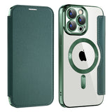 Husa pentru iPhone 15 Pro Max, Techsuit SmartMag Book Case, albastru