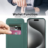 Husa pentru iPhone 15 Pro Max, Techsuit SmartMag Book Case, albastru