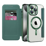 Husa pentru iPhone 15 Pro Max, Techsuit SmartMag Book Case, albastru