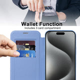 Husa pentru iPhone 15 Pro Max, Techsuit SmartMag Book Case, bleu