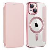 Husa pentru iPhone 15, Techsuit SmartMag Book Case, albastru