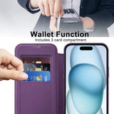 Husa pentru iPhone 15, Techsuit SmartMag Book Case, albastru