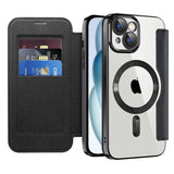 Husa pentru iPhone 15 Plus, Techsuit SmartMag Book Case, albastru