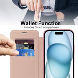 Husa pentru iPhone 15 Plus, Techsuit SmartMag Book Case, albastru