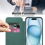 Husa pentru iPhone 15 Plus, Techsuit SmartMag Book Case, albastru