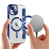 Husa pentru iPhone 15 Plus, Techsuit SmartMag Book Case, albastru