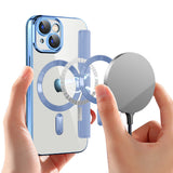 Husa pentru iPhone 15 Plus, Techsuit SmartMag Book Case, bleu