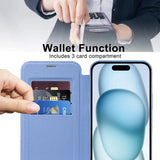 Husa pentru iPhone 15 Plus, Techsuit SmartMag Book Case, bleu