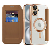 Husa pentru iPhone 16 Plus, Techsuit SmartMag Book Case, albastru