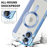 Husa pentru iPhone 16 Plus, Techsuit SmartMag Book Case, bleu