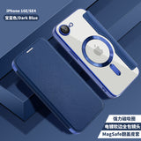 Husa pentru iPhone 16e, Techsuit SmartMag Book Case, albastru