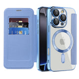 Husa pentru iPhone 16 Pro, Techsuit SmartMag Book Case, bleu