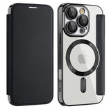 Husa pentru iPhone 16 Pro Max, Techsuit SmartMag Book Case, albastru
