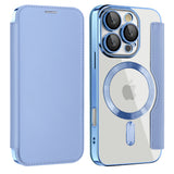 Husa pentru iPhone 16 Pro Max, Techsuit SmartMag Book Case, bleu