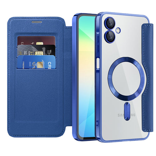 Husa pentru Samsung Galaxy A06 4G, Techsuit SmartMag Book Case, albastru