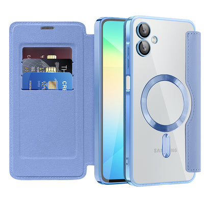 Husa pentru Samsung Galaxy A06 4G, Techsuit SmartMag Book Case, bleu