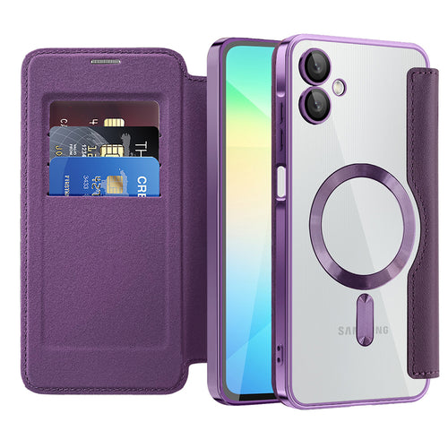 Husa pentru Samsung Galaxy A06 4G, Techsuit SmartMag Book Case, mov