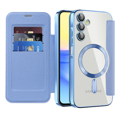 Husa pentru Samsung Galaxy A15 4G, Techsuit SmartMag Book Case, bleu