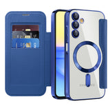 Husa pentru Samsung Galaxy A15 4G, Techsuit SmartMag Book Case, albastru
