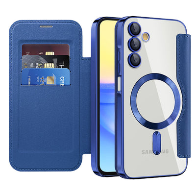 Husa pentru Samsung Galaxy A15 4G, Techsuit SmartMag Book Case, albastru